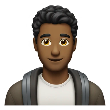 handsome black-haired man with his hair combed back leaning against the school bus
 sticker