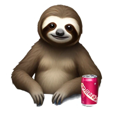 sloth with RedBull can and laptop sticker