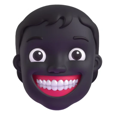 black face smiling with diamond teeth sticker