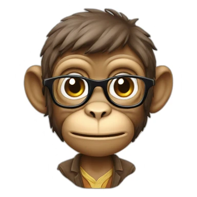 Nerd monkey sticker