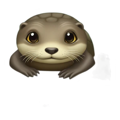 Loutre sur te d'os d'une tortue sticker