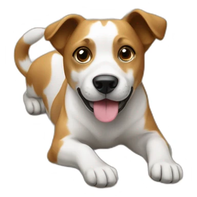 a dog chillin on the floor wirh one leg in the air sticker