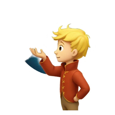 The little prince holds a star in his hands sticker