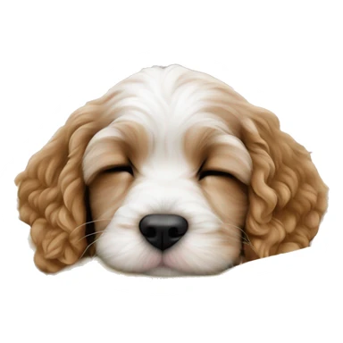 cute cockapoo puppy sleep in blanket sticker