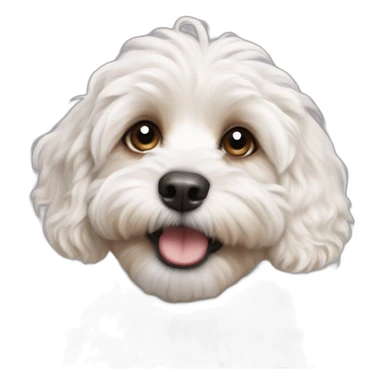 White cavapoo blowing a kiss sticker