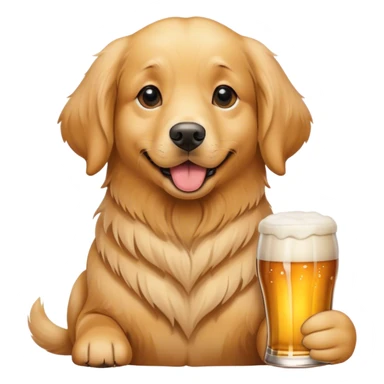 Dog with beer sticker