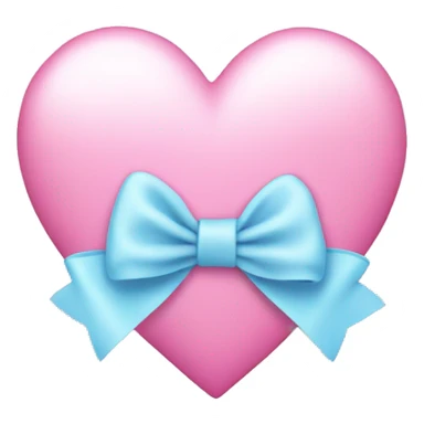 light blue heart with pink bow sticker