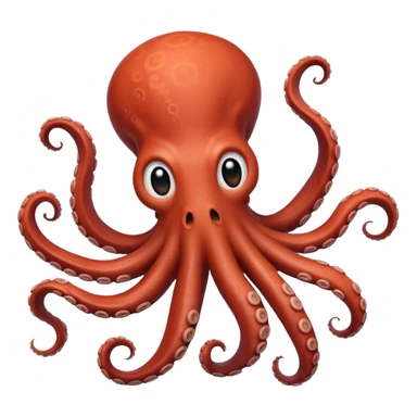 octopus tentacles swirling, playful and expressive, apple style emoji sticker