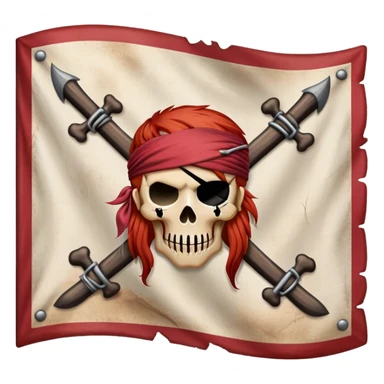 One Piece Red Hair Pirates flag with three scars sticker
