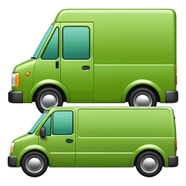 emoji of light green color delivery car sticker