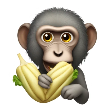 baboon eating a parsnip  sticker