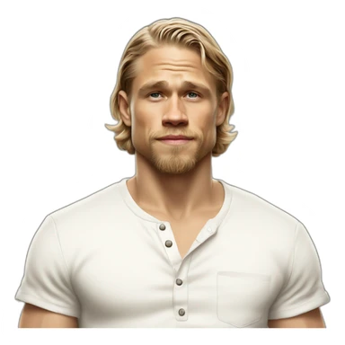 charlie hunnam cartoon wearing henley sticker