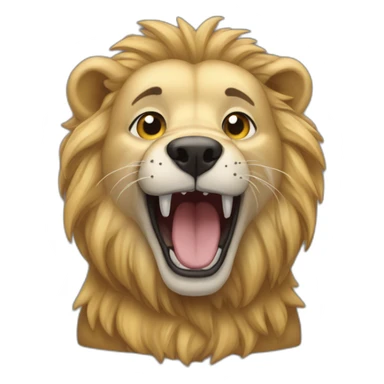 chien sur un lion sticker