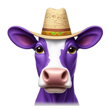 Purple cow wearing a sombrero sticker