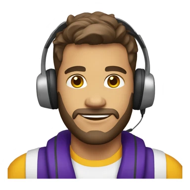 customer service white male with headset wearing lsu shirt sticker