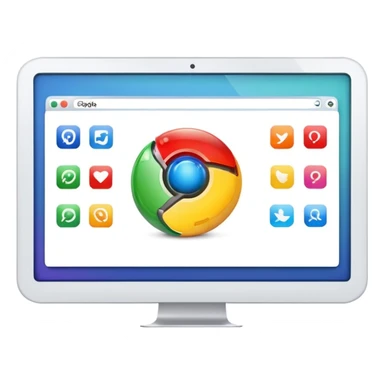 web browser with webpage sticker