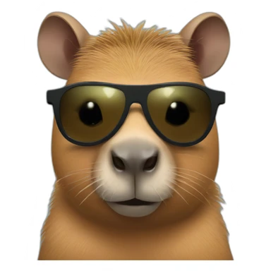 Capybara with sunglasses and Batman costume sticker