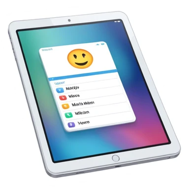 Create an emoji for UX/UI design. Show a monitor or tablet with a web interface mockup displayed on the screen. Use modern, professional colors. Do not include any emojis or smiley faces. Make the background transparent. sticker