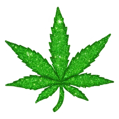 sparkly marijuana leaf sticker