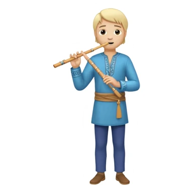 blonde man playing flute full body sticker