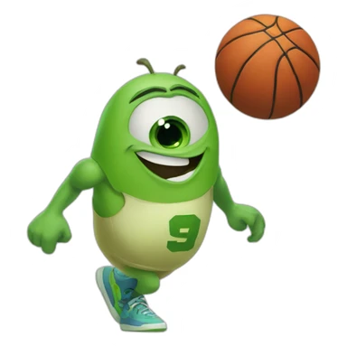 mike wazowski playing basketball sticker