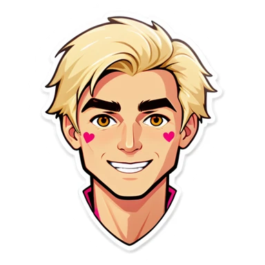 Valentines day blonde man  sticker