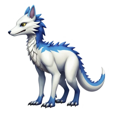 Exotic shiny rare epic cute Sergal-creature, full body, with random markings sticker