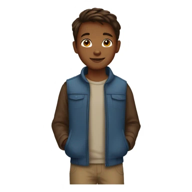 10 year old brown skinned brown haired boy sticker