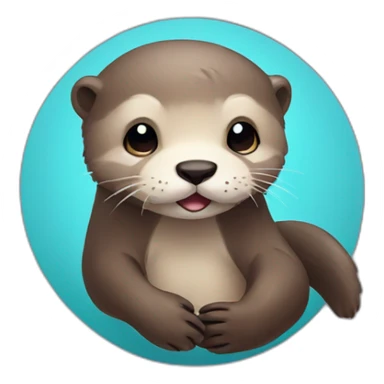 cute otter circle sticker