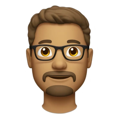 a light brown men with glasses and good hair and Goatee without moustache sticker