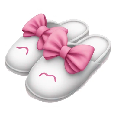 Slippers with a pink bow sticker