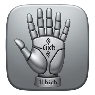 starke metal hand in der ich liebe dich geste sticker