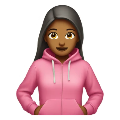 girl with pink hoodie with a hibicus flower on the hoodie sticker