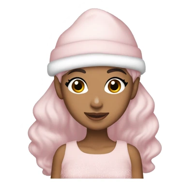 Ariana grande in a light pink christmas outfit  sticker