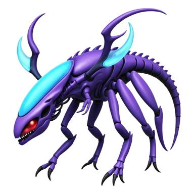 Abstract Xenomorph-Genesect-Lunala-ET-hybrid-fantasy-creature sticker