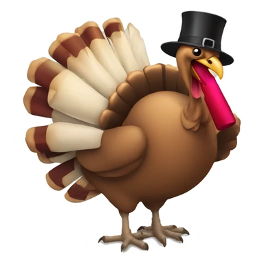 Turkey with wine glass sticker