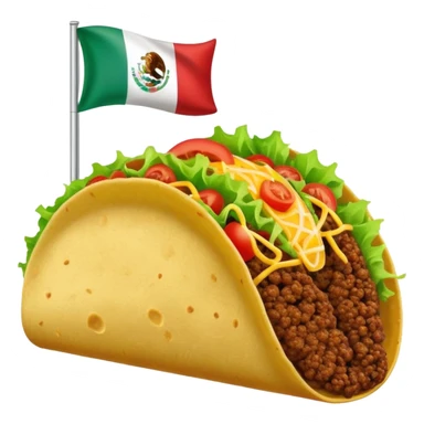 Taco holding Mexican flag sticker