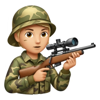 deer hunting. bolt action rifle with a scope mounted to the top of the gun barrel  sticker