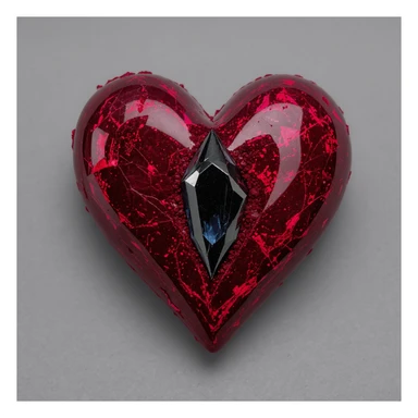 gothic heart with a dark crystal, professional photography style sticker