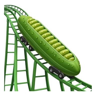 Pickle riding a roller coaster  sticker