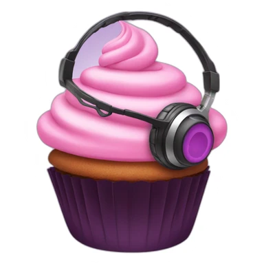 cupcake with gaming headset sticker