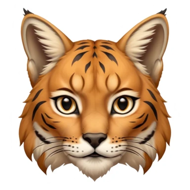A high-resolution photo-realistic digital illustration of a majestic lynx, chest upward A high-resolution, photo-realistic digital illustration of a majestic young Eurasian lynx, shown from the shoulder upwards with tiger markings sticker