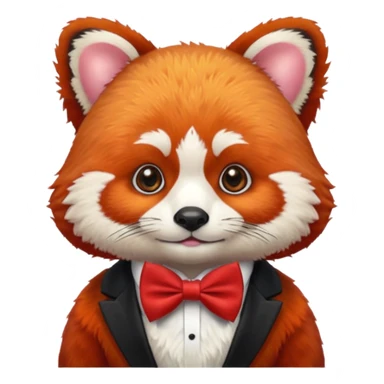 red panda with red bow tie sticker