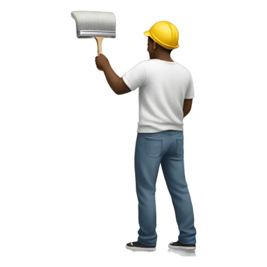 Person painting wall sticker