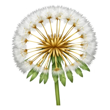 Dandelion flower emoji for bio in white colour more feathers  sticker