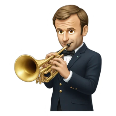 emmanuel macron playing pipe instrument sticker