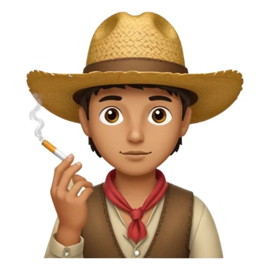 Vaquero joven fumando  sticker
