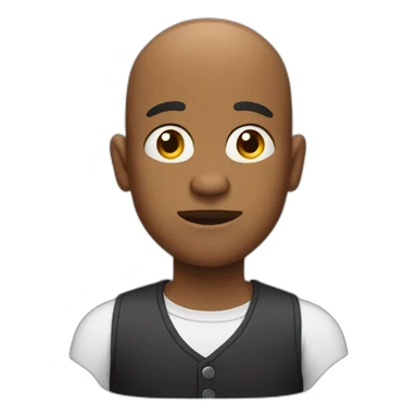 bald black man shrugging sticker