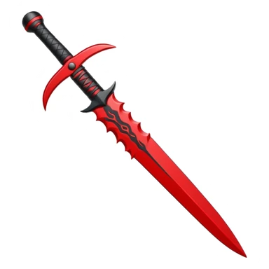 iOS sticker, ritual dagger, red blade, black handle, minimal sticker