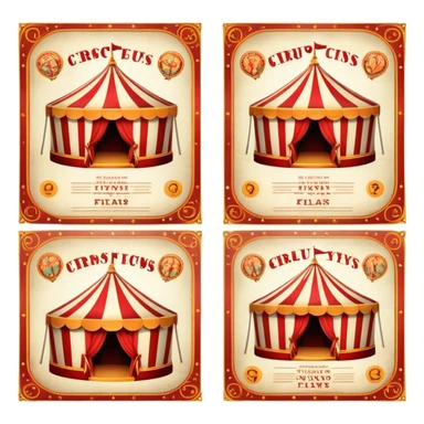 Vintage circus flyers sticker